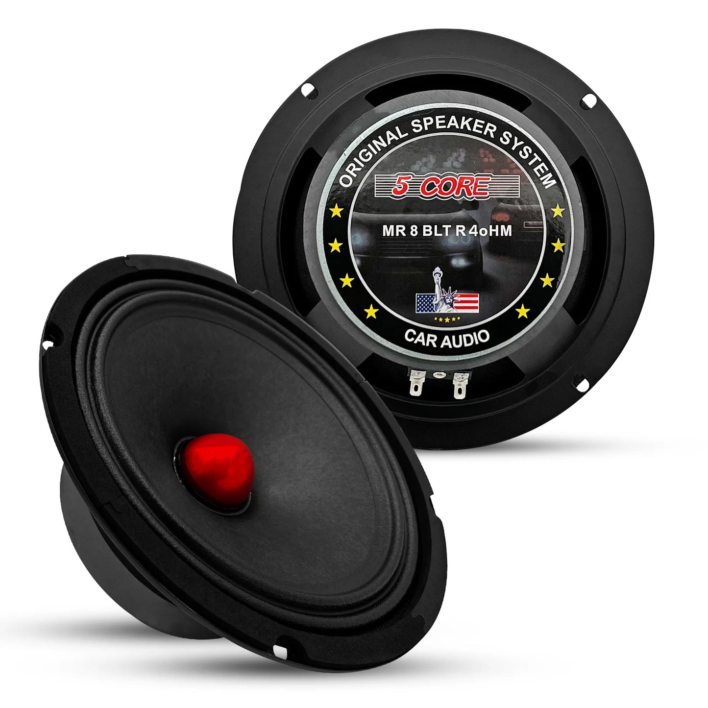 5Core 8 Inch Midrange Door Speaker 500W Subwoofer W Aluminum Bullet 4Ω Sub Woofer 1 PC